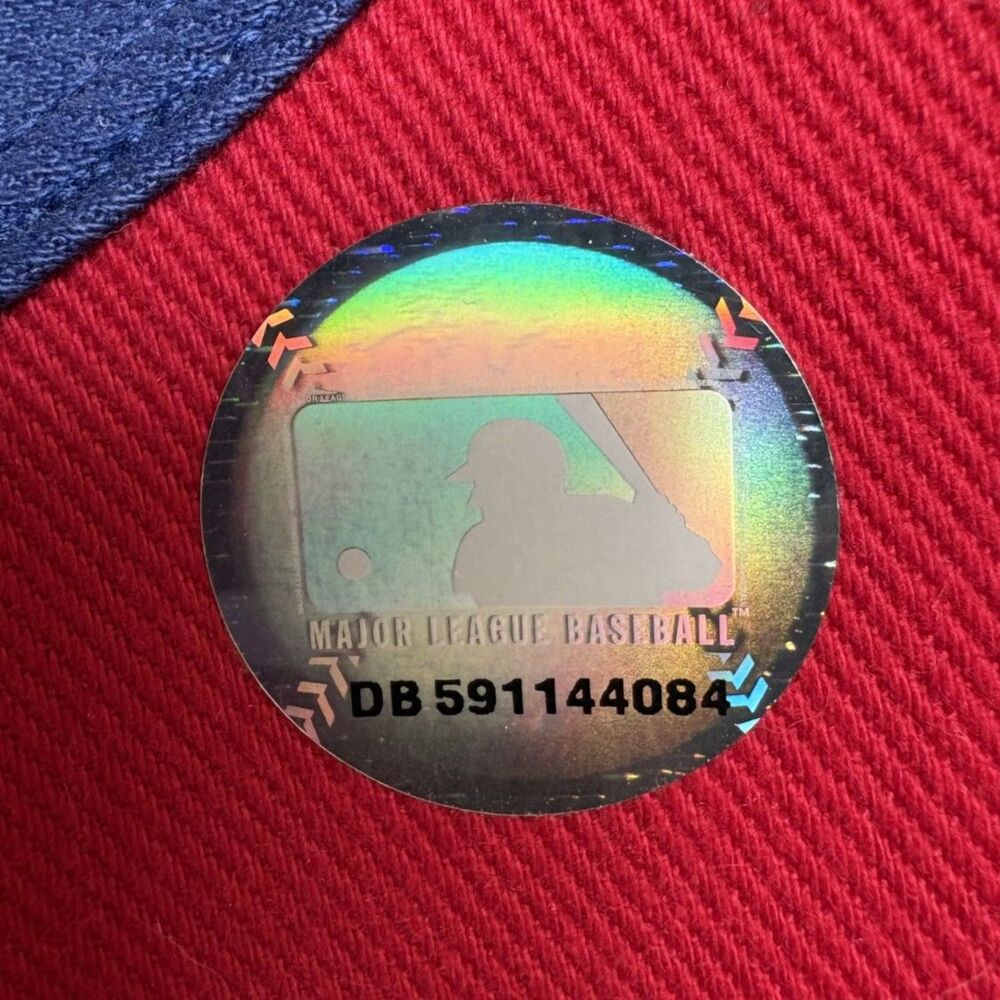 Vtg Chicago Cubs T.E.I. MLB Walking Bear Blue Red Strapback Hat Retro Sporty Cap - Picture 7 of 8